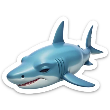 Meme-Worthy Cute Sleeping Hammerhead Shark Portrait Emoji, Head and body resting peacefully with a contented expression, showcasing its uniquely shaped hammerhead with closed, serene eyes and a relaxed, streamlined form, Simplified yet adorably endearing features, highly detailed, glowing with a soft, drowsy ocean light, high shine, relaxed and utterly lovable, stylized with an air of playful laziness, soft glowing outline, capturing the essence of a sleeping hammerhead that feels destined to become the next viral icon of adorable slumber! sticker