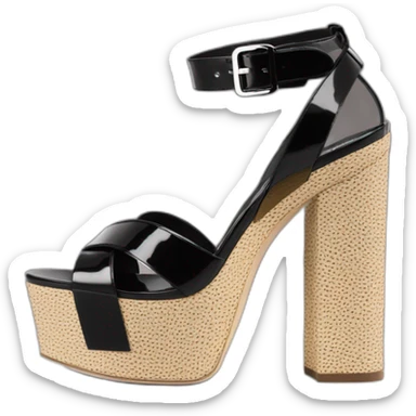 Ysl heel sandal  TRIBUTE PLATFORM SANDAL black PATENT LEATHER sticker