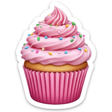 Cupcake with pink icing sticker