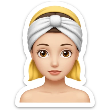 rosto de uma mulher com uma faixa de toalha na cabeça sticker