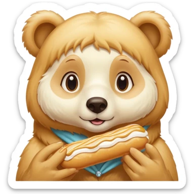 Butterscotch éclair and white female  bears combined  sticker