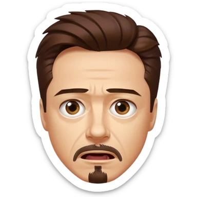 suprised tony stark sticker