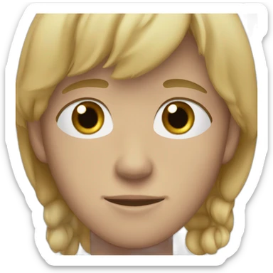 Brown (a bit blond) boy with blue (a bit greyish) eyes. He is 16 years old  sticker