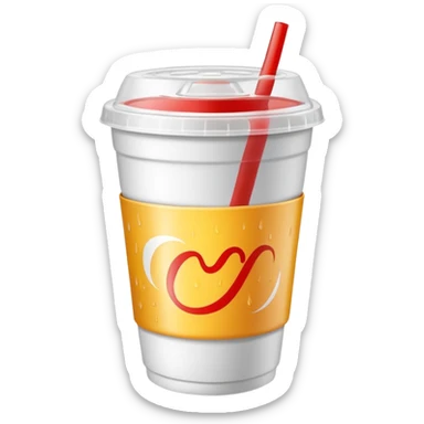 plain white soda cup from a fast food restaurant with a lid sticker