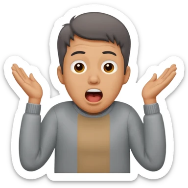 yawning man in sweater sticker