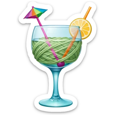 ball of yarncocktail glass sticker