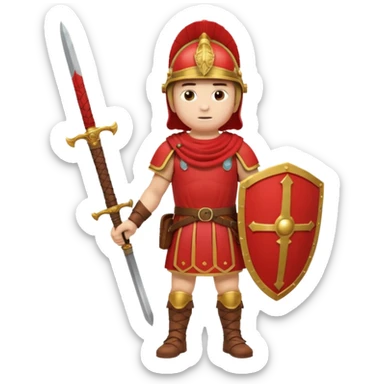 roman soldier without armor,without weapons and shield, just red clothing and fullbody view sticker