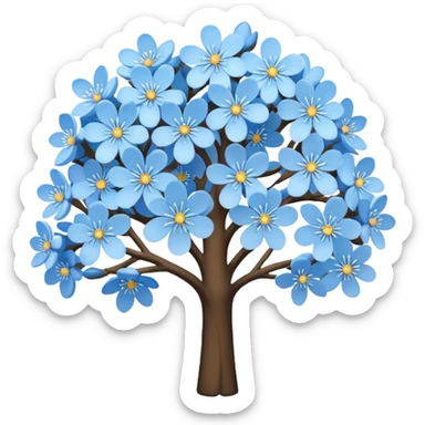 blue blossom tree sticker