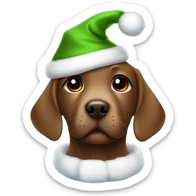 cute baby brown labrador with a christmas costume sticker