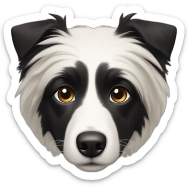 dog, short-hair, black, white-chest, white-stripe-down-face, black-snout, border-collie, mcnab, terrier sticker