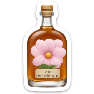 Whisky with pale pink flower sticker