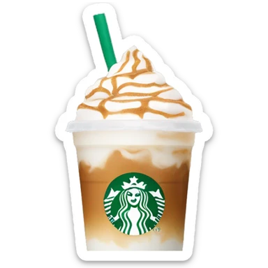 Iced chai latte with cold foam on top in a Starbucks cup  sticker