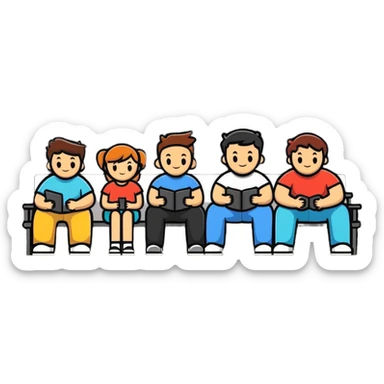 group of friends hanging out sticker