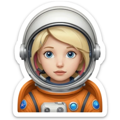 astronaut woman with broken helmet sticker