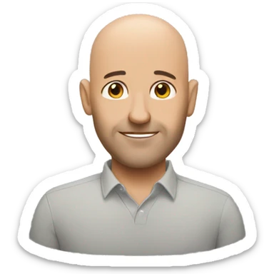bald husband sticker