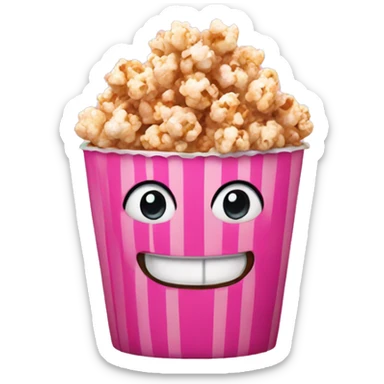 Pink caramel popcorn sticker