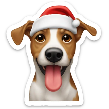 Perro salchicha con gorro de navidad sticker