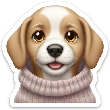 Cute baby dog wearing a cozy sweater sticker