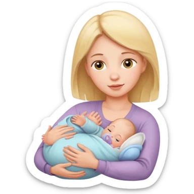 newborn baby with mother sticker