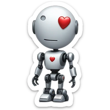 robot with heart sticker