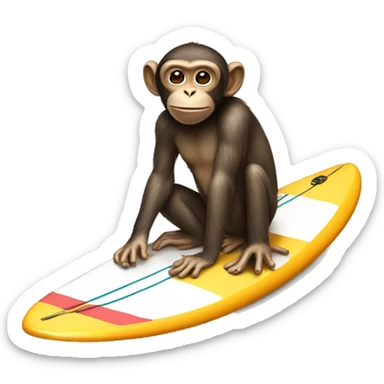 monkey on surfboard sticker