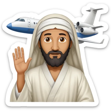 Osama bin Ladin standing on top of a plane sticker