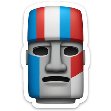  Un moai con una máscara de un tangu agarrando la bandera de Luxemburgo sticker