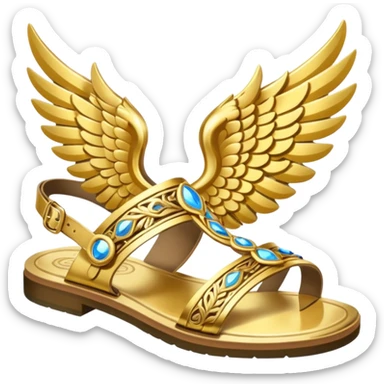 gold winged sandals sticker