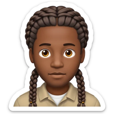 Hazme un emoji de un hombre negro con trenzas sticker