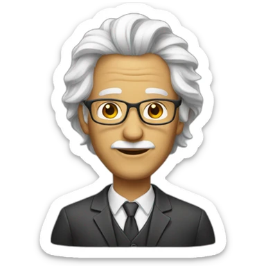 A professor of economic science with withe hair sticker