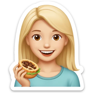 Girl eating buldak sticker