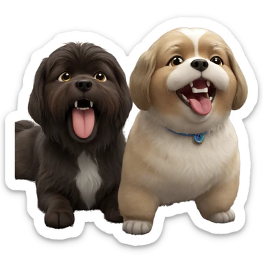 dog on rug with open mouth sticker