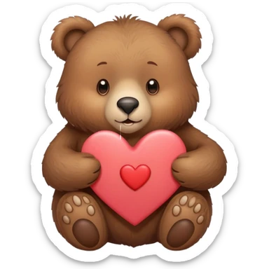 bear with a heart-shaped card that says Mom sticker