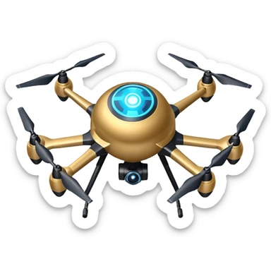 flying orb shaped futuristic targeting drone acquires target and paints with laser. sci-fi war. no propellers  sticker