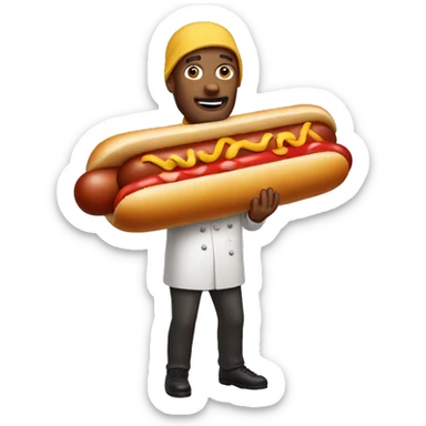 man dressed as a hotdog  sticker