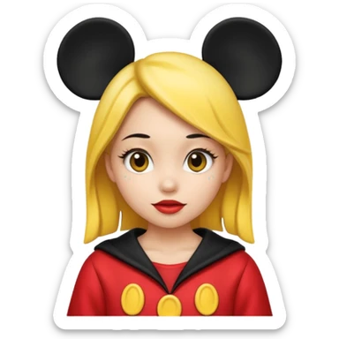 Yellow Mickey Mouse girl sticker