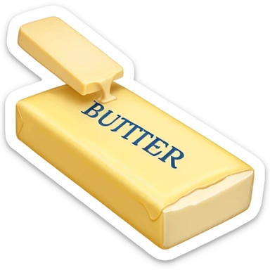 Create an image with butter and text that says butter  sticker