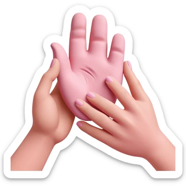 hand morphing and transforming pink clay into a new shape, showing the clay changing form sticker