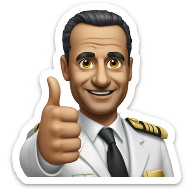 photorealistic Gamal Nasser shows thumbs up sticker