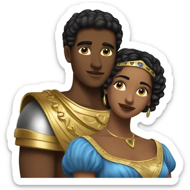 Young Julius cesar and cleopatre in love sticker