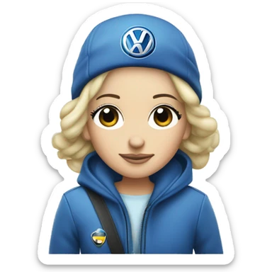 Blauer vw up im clean Girl style  sticker