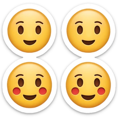 Find the different emoji.
2 identical object emojis.
One has a slightly different color tone.
No faces.
Minimal design. sticker