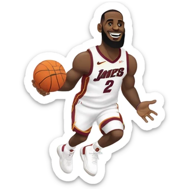LeBron shooting a rocket in a basketball hoop sticker