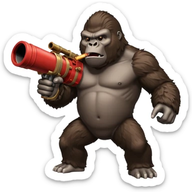 King Kong with Heavy's minigun from hit game TF2 sticker