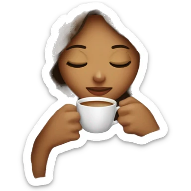 girl inside a blanket sipping coffee eyes closed sticker