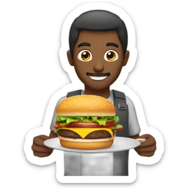 Homem comendo hamburguer  sticker