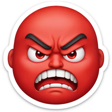 Red face emoji cursing angry mad sticker