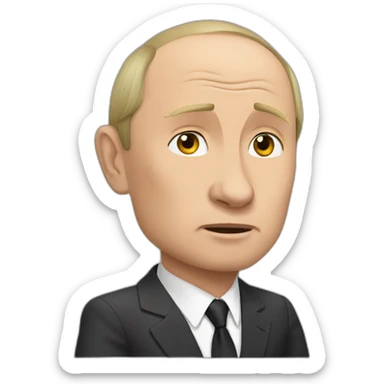 putin declaring defeat sticker