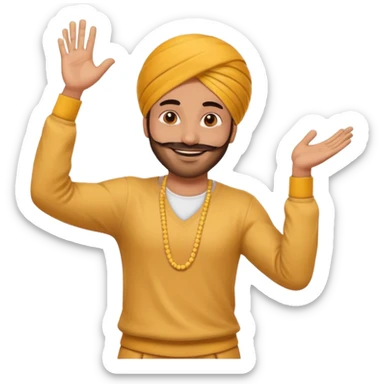 Male Punjabi is dancing on emoji emoji sticker