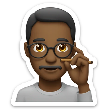 Pesrsona fumando un cigarro con ojeras  sticker